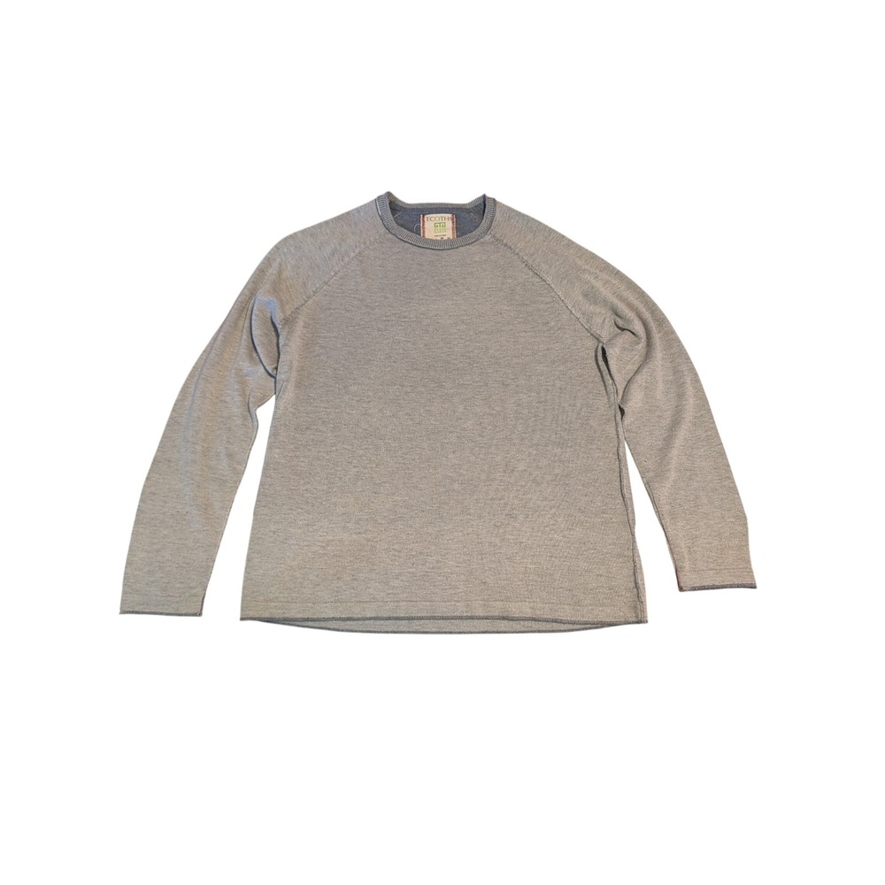 Merino Raglan Sweater Wool Blend Crew Neck Gorpcore Ecoths Mens XL Blue Grey